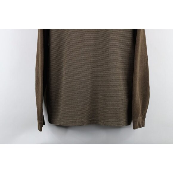 Vintage 90s Streetwear Mens Medium Faded Striped Long Sleeve Rugby Polo Brown - Picture 3 of 9
